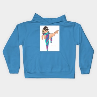 The Scarf on White Background Kids Hoodie